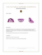 0.93 Ct. Purplish Pink Sapphire from Ceylon (Sri Lanka) Appraisal