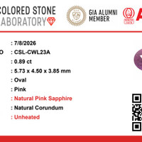 0.89 Ct. Purplish Pink Sapphire from Ceylon (Sri Lanka) Pdf