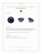 1.14 Ct. Blue Sapphire from Tanzania Appraisal