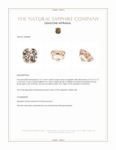 1.01 Ct. Peach Sapphire from Tanzania Appraisal