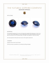 0.74 Ct. Blue Sapphire from Ceylon (Sri Lanka) Appraisal