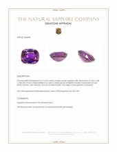 0.67 Ct. Purple Sapphire from Tanzania Appraisal