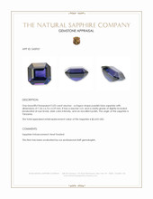 2.03 Ct. Purplish Blue Sapphire from Tanzania Appraisal