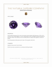 0.53 Ct. Purple Sapphire from Ceylon (Sri Lanka) Appraisal