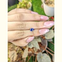 0.89 Ct. Purplish Blue Sapphire from Ceylon (Sri Lanka) Life Style