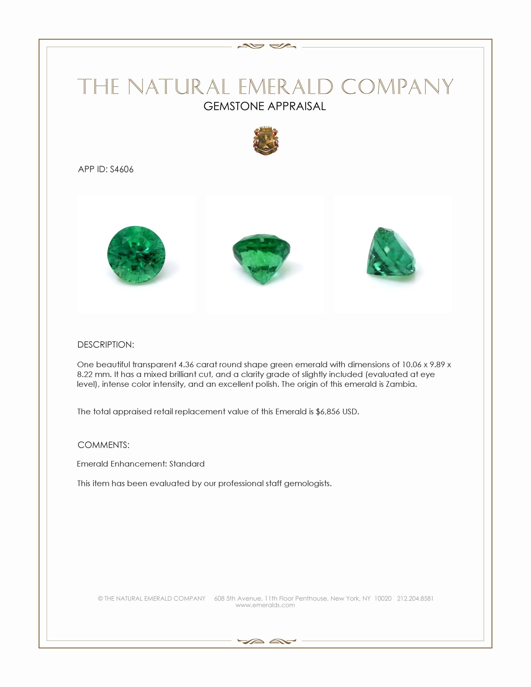 4.36 Ct. Emerald from Zambia