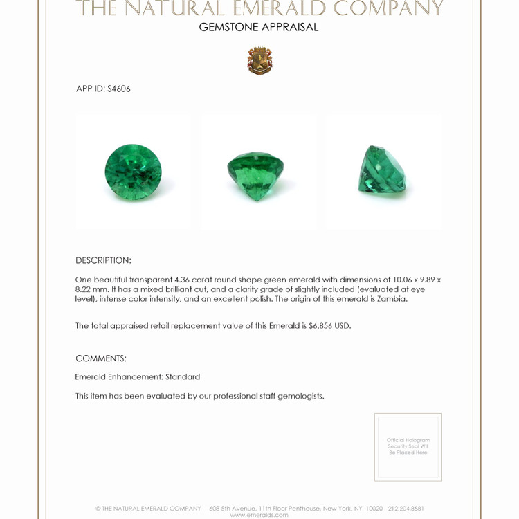4.36 Ct. Emerald from Zambia