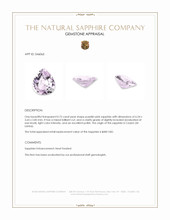 0.75 Ct. Purplish Pink Sapphire from Ceylon (Sri Lanka) Appraisal