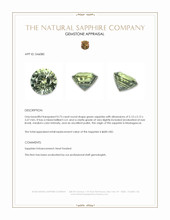 0.73 Ct. Green Sapphire from Madagascar Appraisal
