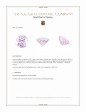 0.87 Ct. Purplish Pink Sapphire from Ceylon (Sri Lanka) Appraisal