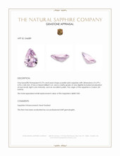 0.70 Ct. Purplish Pink Sapphire from Ceylon (Sri Lanka) Appraisal