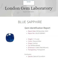 1.15 Ct. Sapphire from Ceylon (Sri Lanka) Scan Report