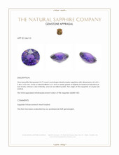 0.79 Ct. Bluish Purple Sapphire from Ceylon (Sri Lanka) Appraisal