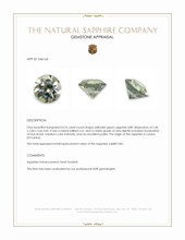 0.76 Ct. Yellowish Green Sapphire from Ceylon (Sri Lanka) Appraisal