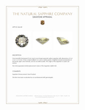0.64 Ct. Greenish Yellow Sapphire from Ceylon (Sri Lanka) Appraisal