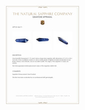 1.75 Ct. Blue Sapphire Crystal from Ceylon (Sri Lanka) Appraisal
