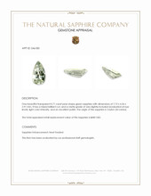 0.71 Ct. Green Sapphire from Ceylon (Sri Lanka) Appraisal