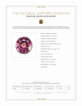 0.85 Ct. Pinkish Purple Sapphire from Ceylon (Sri Lanka) Scan Report