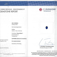 3.59 Ct. Blue Sapphire from Ceylon (Sri Lanka) Scan Report