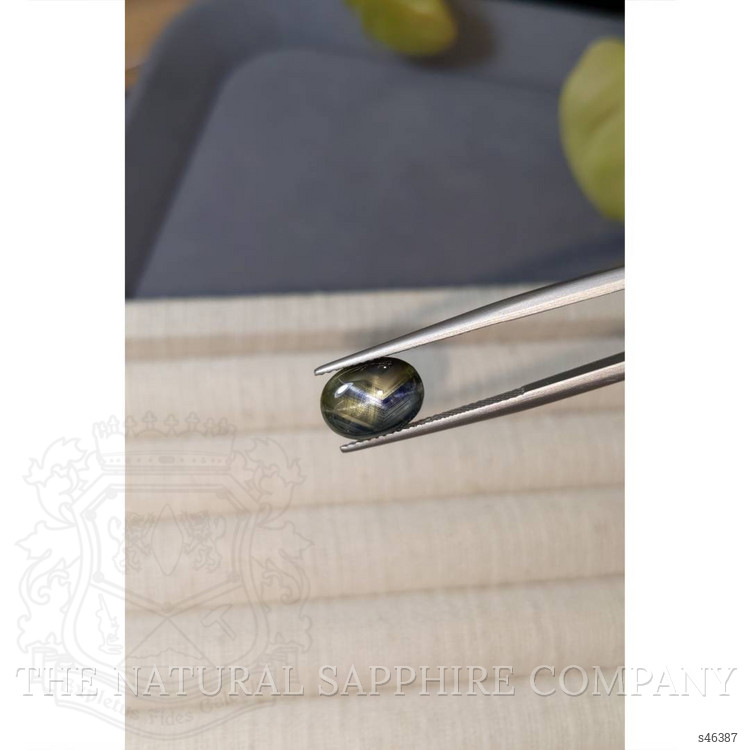 3.38 Ct. Bluish Grey Cabochon Star Sapphire from Ceylon (Sri Lanka)