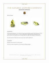 1.63 Ct. Greenish Yellow Sapphire from Madagascar Appraisal