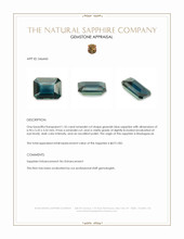1.35 Ct. Greenish Blue Sapphire from Madagascar Appraisal