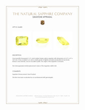 1.01 Ct. Yellow Sapphire from Tanzania Appraisal
