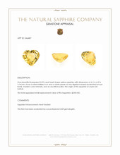 0.99 Ct. Yellow Sapphire from Ceylon (Sri Lanka) Appraisal