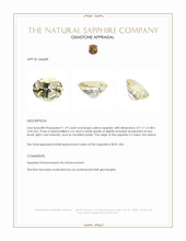 1.19 Ct. Yellow Sapphire from Ceylon (Sri Lanka) Appraisal