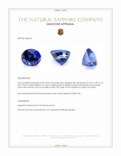0.89 Ct. Blue Sapphire from Ceylon (Sri Lanka) Appraisal
