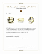 1.42 Ct. Yellow Sapphire from Ceylon (Sri Lanka) Appraisal