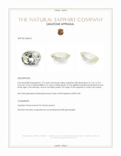 1.37 Ct. Yellow Sapphire from Ceylon (Sri Lanka) Appraisal