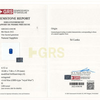 4.52 Ct. Blue Sapphire from Ceylon (Sri Lanka) Scan Report