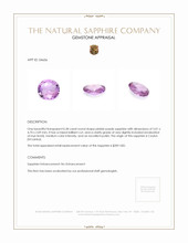 0.38 Ct. Pinkish Purple Sapphire from Ceylon (Sri Lanka) Appraisal