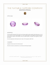0.38 Ct. Pinkish Purple Sapphire from Ceylon (Sri Lanka) Appraisal
