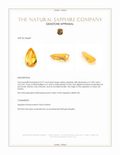 0.97 Ct. Yellow Sapphire from Ceylon (Sri Lanka) Appraisal