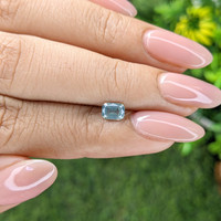 0.58 Ct. Bluish Green Sapphire from Tanzania Life Style