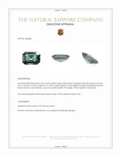 0.96 Ct. Bluish Green Sapphire from Tanzania Appraisal