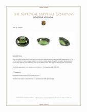 1.60 Ct. Yellowish Green Sapphire from Tanzania Appraisal