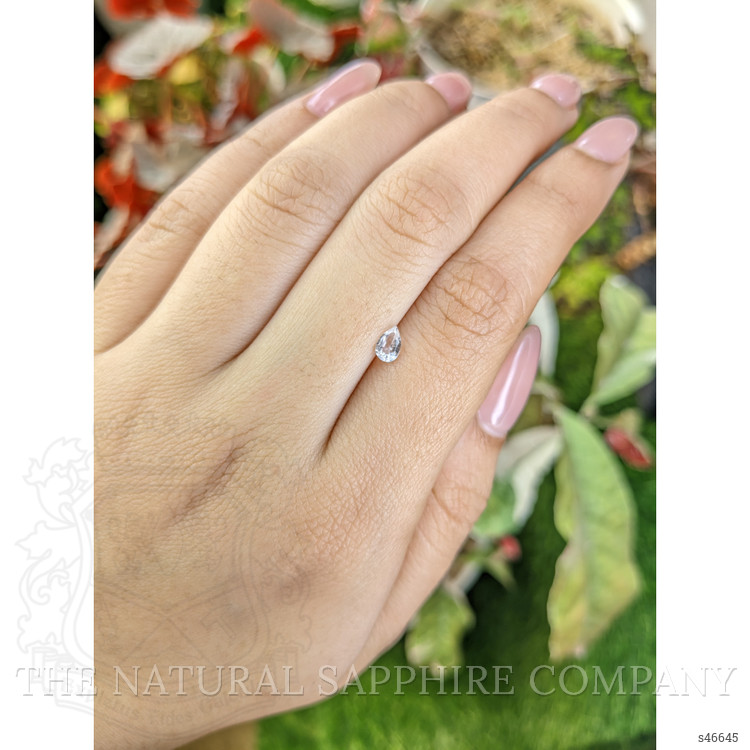 0.33 Ct. White Sapphire from Ceylon (Sri Lanka)