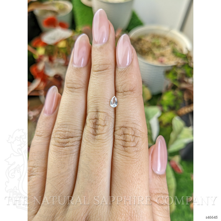 0.33 Ct. White Sapphire from Ceylon (Sri Lanka)