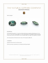 1.27 Ct. Bluish Green Sapphire from Tanzania Appraisal