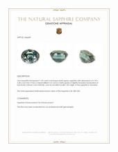 1.50 Ct. Bluish Green Sapphire from Tanzania Appraisal
