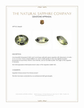 0.88 Ct. Yellowish Green Sapphire from Tanzania Appraisal