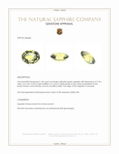 1.38 Ct. Yellowish Green Sapphire from Tanzania Appraisal