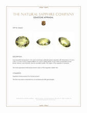 1.04 Ct. Yellowish Green Sapphire from Tanzania Appraisal