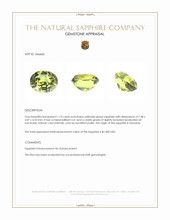 1.73 Ct. Yellowish Green Sapphire from Tanzania Appraisal