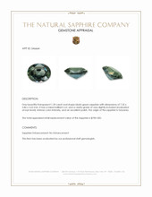 1.20 Ct. Bluish Green Sapphire from Tanzania Appraisal
