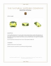 1.07 Ct. Greenish Yellow Sapphire from Madagascar Appraisal