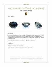 0.91 Ct. Greenish Blue Sapphire from Ceylon (Sri Lanka) Appraisal